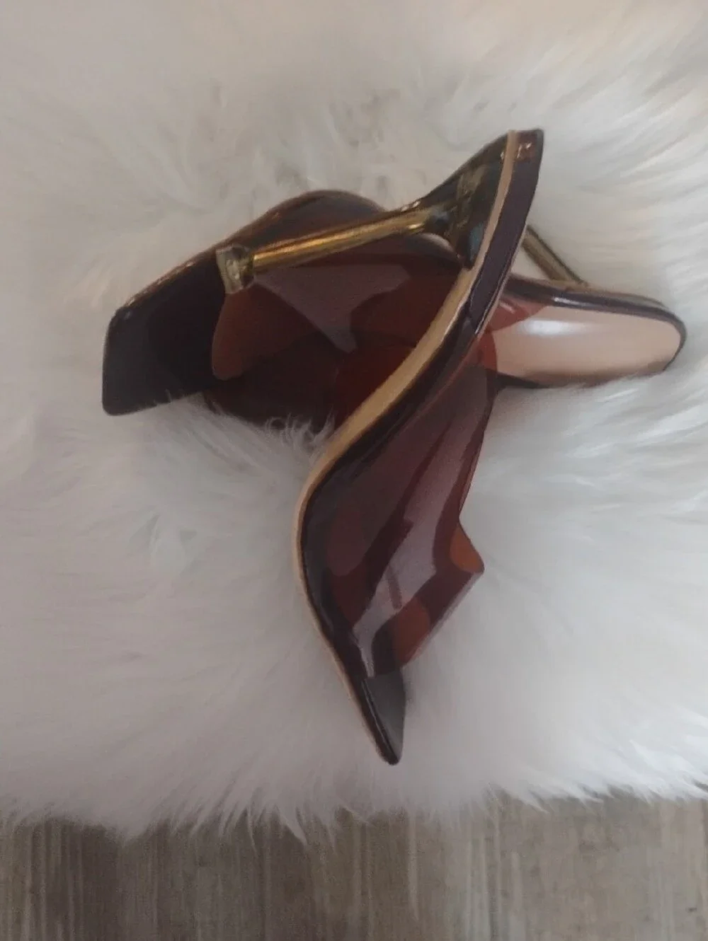 Italian Brown Transparent Slide Heel✨❤️